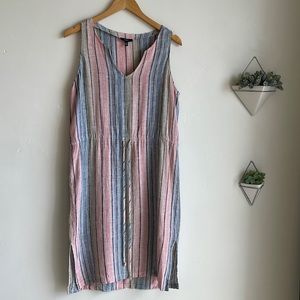 ANTHRO. Drew Striped linen beach dress. M